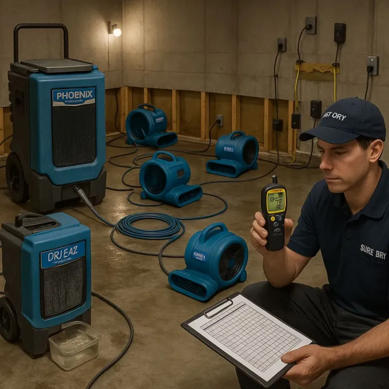 Structural Drying and Dehumidification process in Faribault, MN